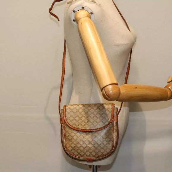 CELINE Macadam Canvas Shoulder Bag Beige - Picture 2 of 16